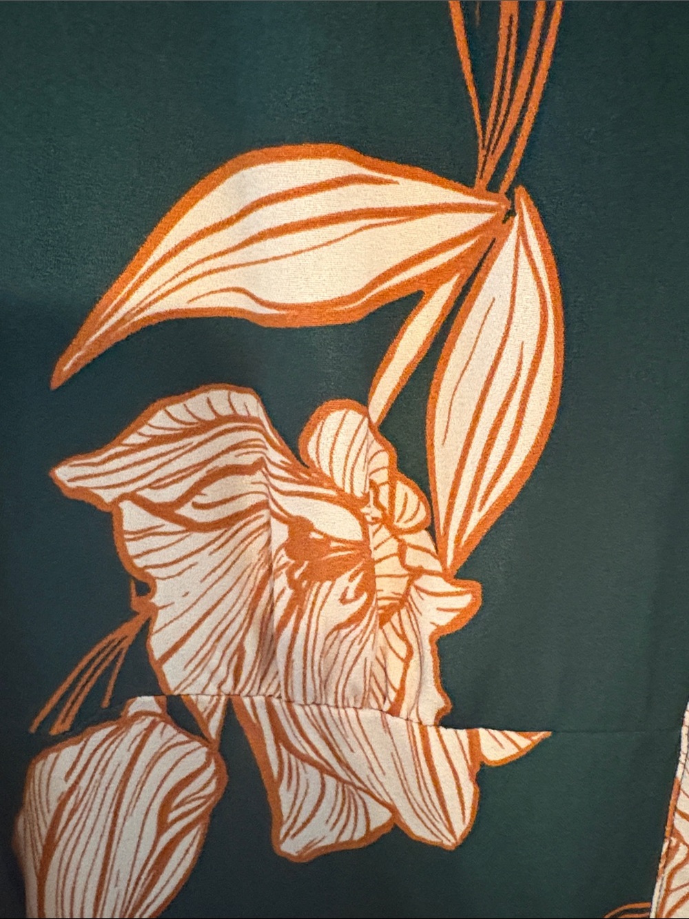 A New Day dark green Midi Dress with Peach Floral Print - Picture 3 of 3